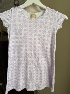 The Beaufort Bonnet Company Lavender & White Geometric Knit Polly play Dress